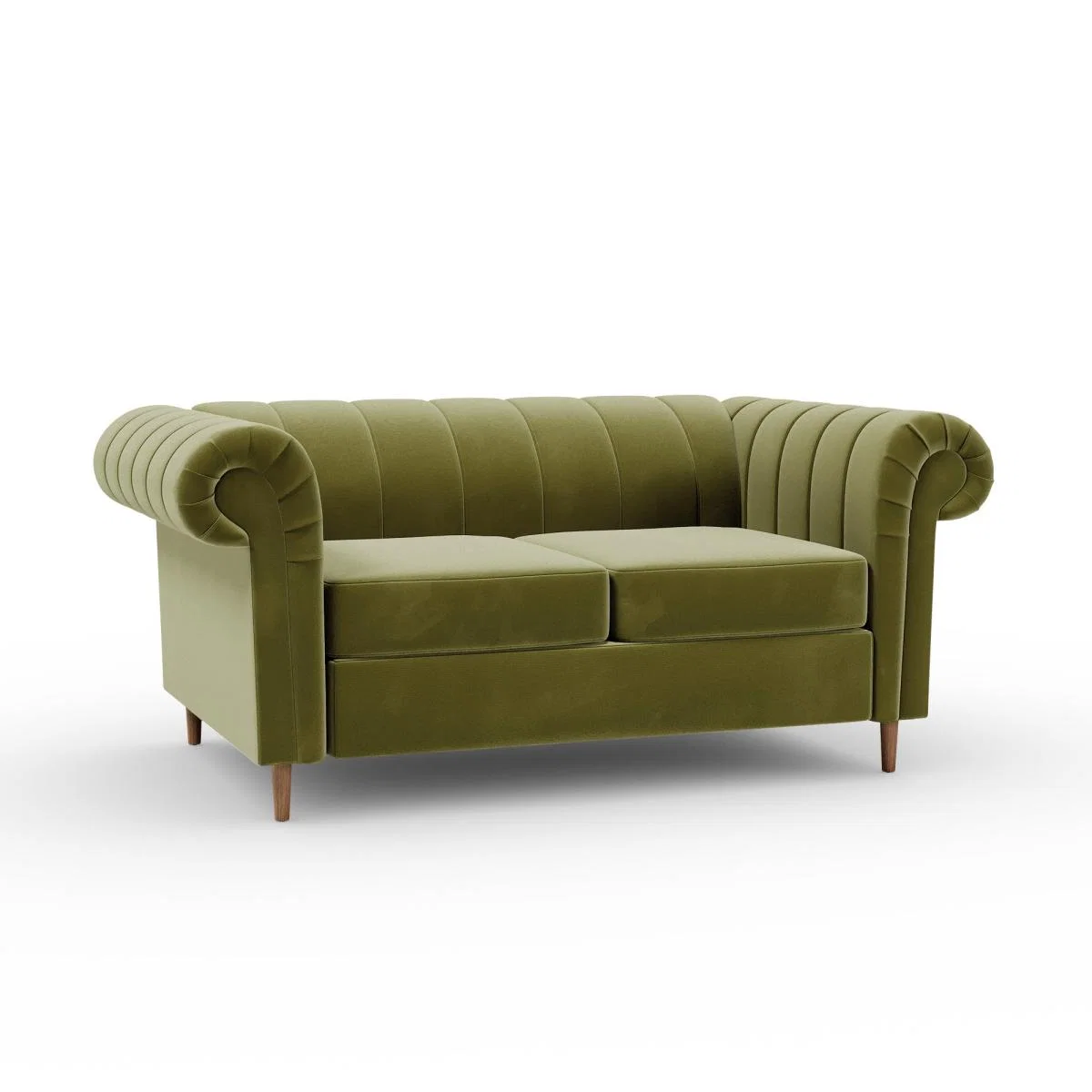 Chesterfield Velvet 2 Seater Sofa Olive – image 5