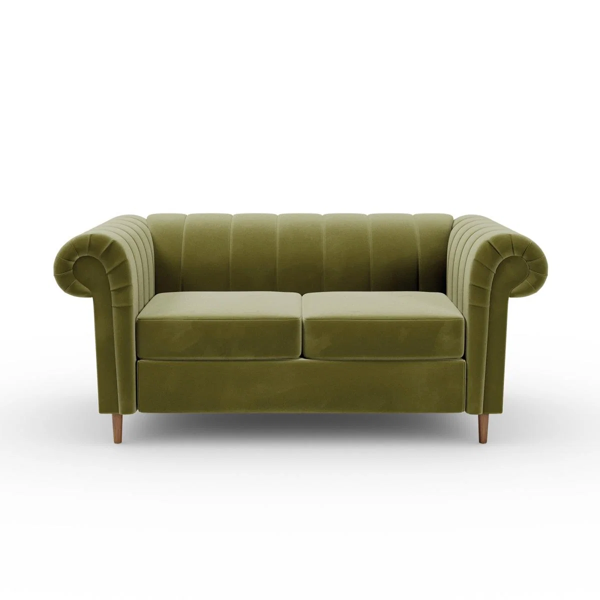 Chesterfield Velvet 2 Seater Sofa Olive – image 6