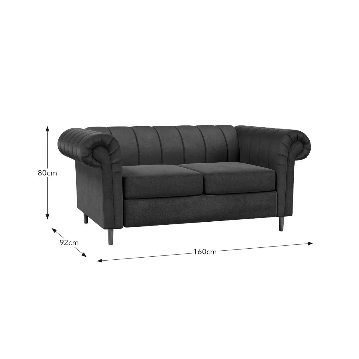 Chesterfield Velvet 2 Seater Sofa Olive – image 7