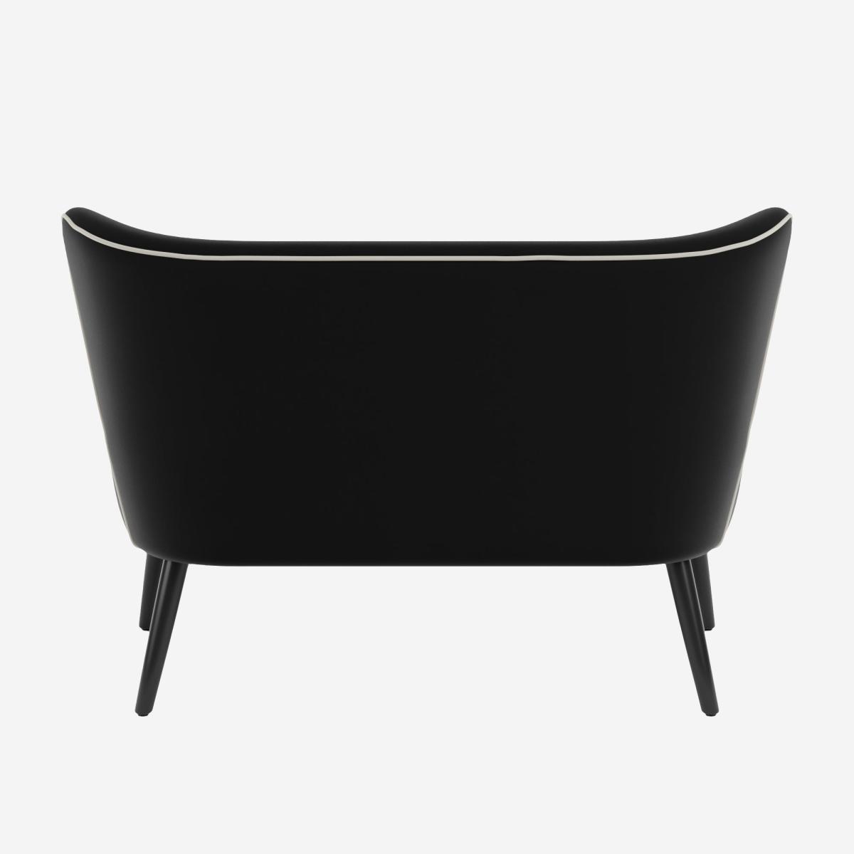 Eliza Contrast Velvet 2 Seater Sofa Black – image 5