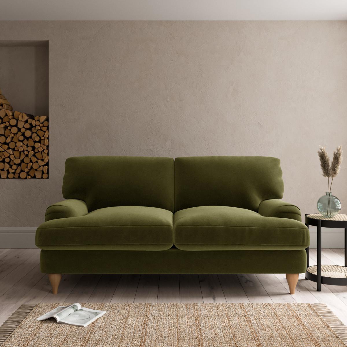 Darwin Luxury Velvet 2 Seater Sofa Luxury Velvet Olive – image 1