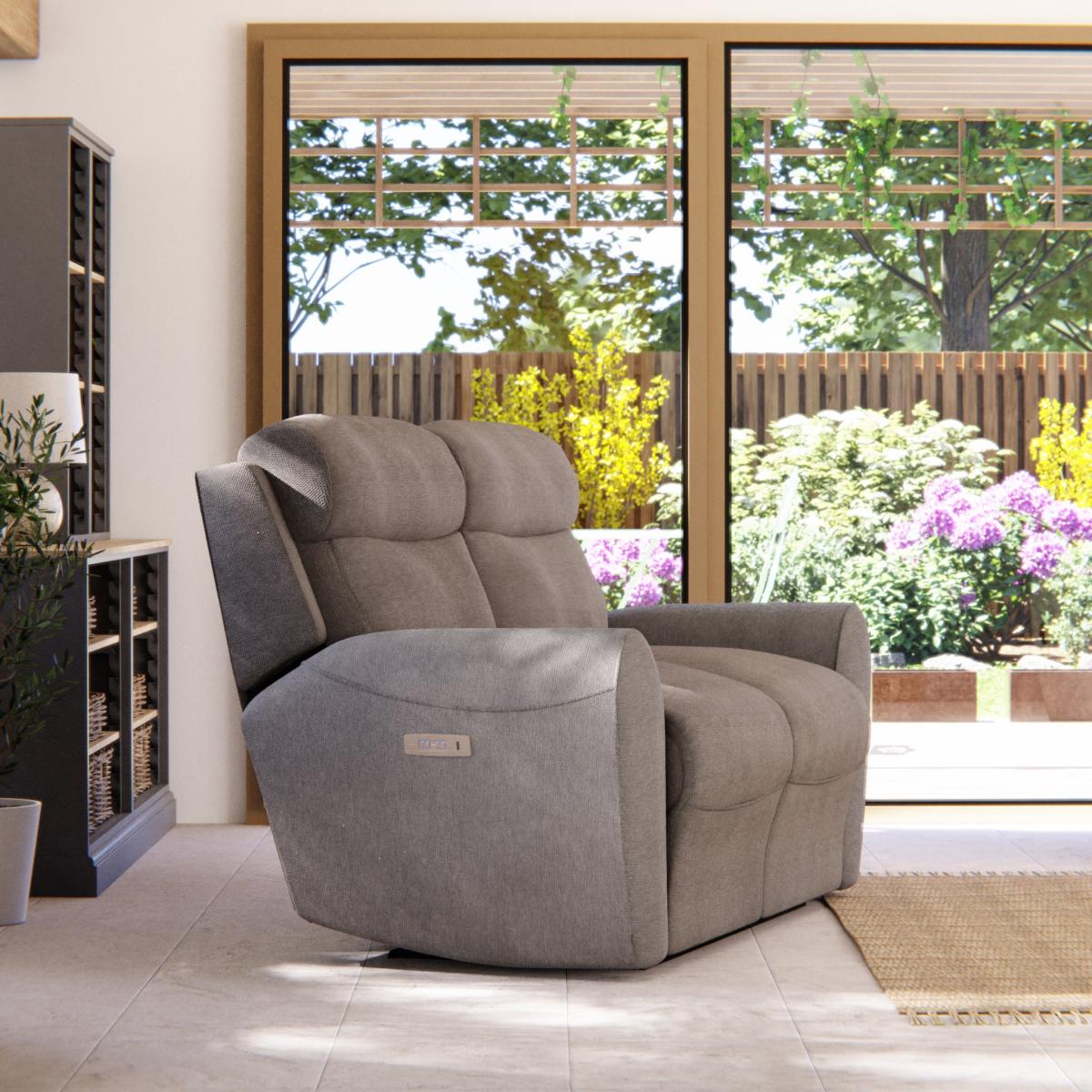 Wareham 2 Seater Power Recliner Sofa Honeycomb Chenille Linen – image 4