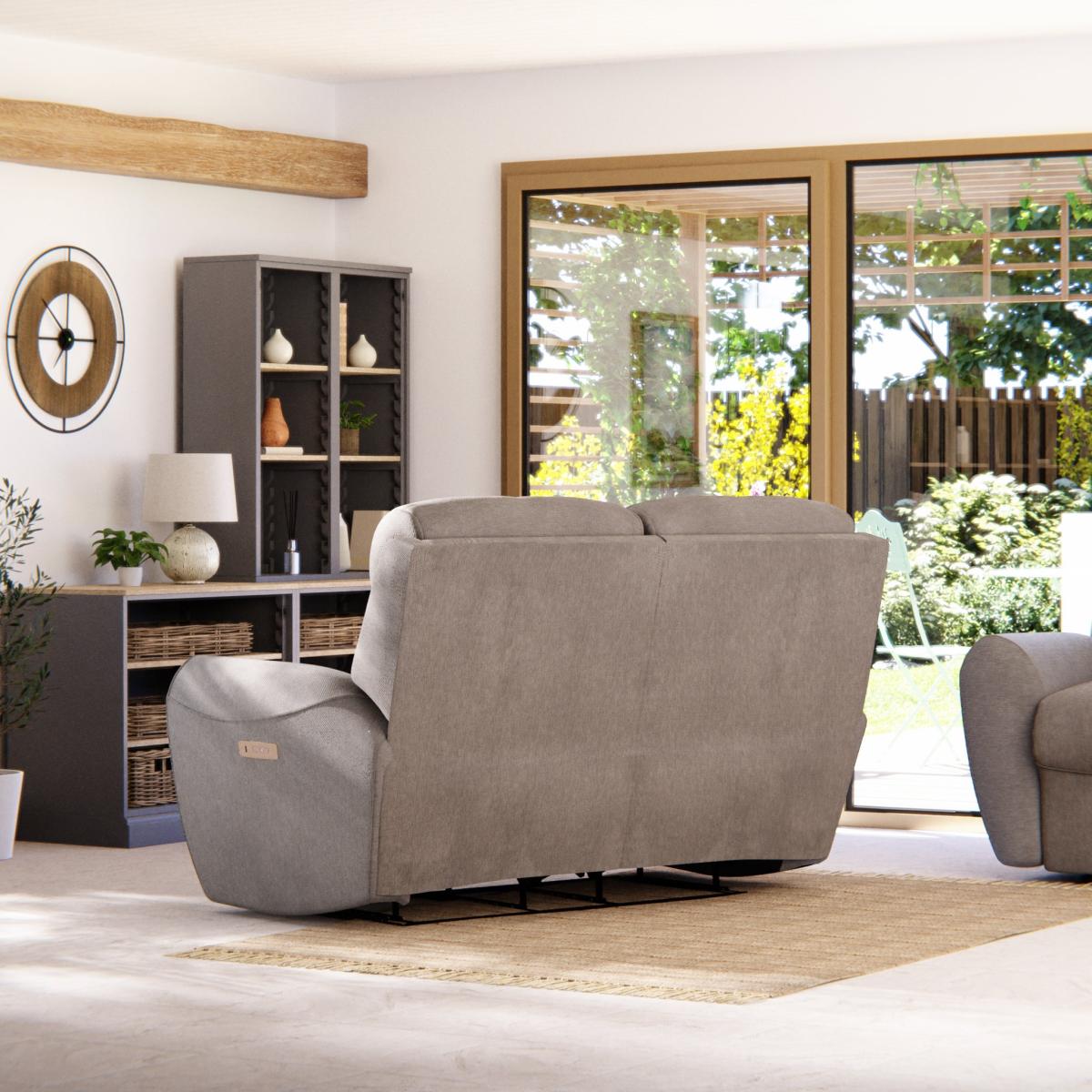 Wareham 2 Seater Power Recliner Sofa Honeycomb Chenille Linen – image 5