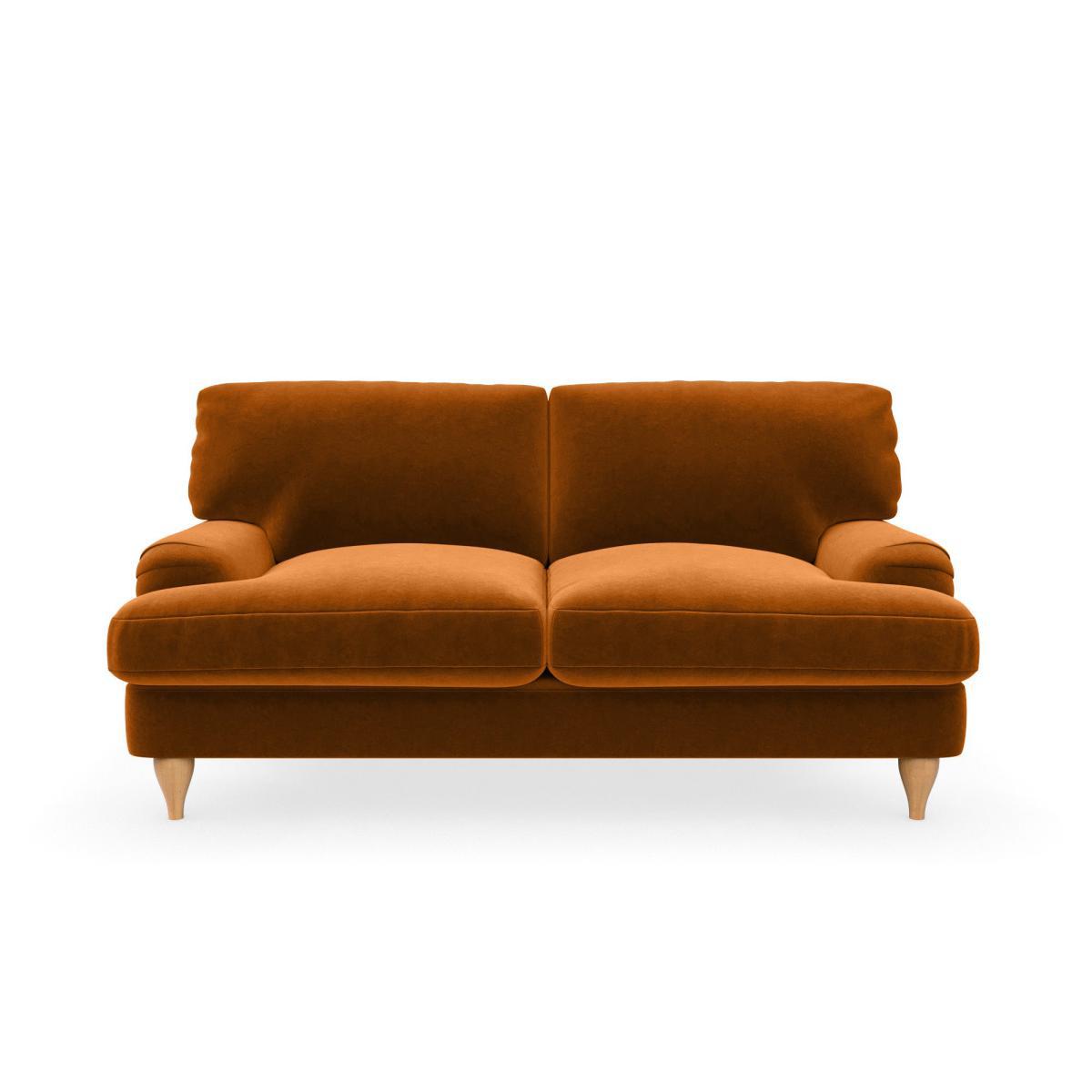 Darwin Luxury Velvet 2 Seater Sofa Luxury Velvet Orange Umber – image 3