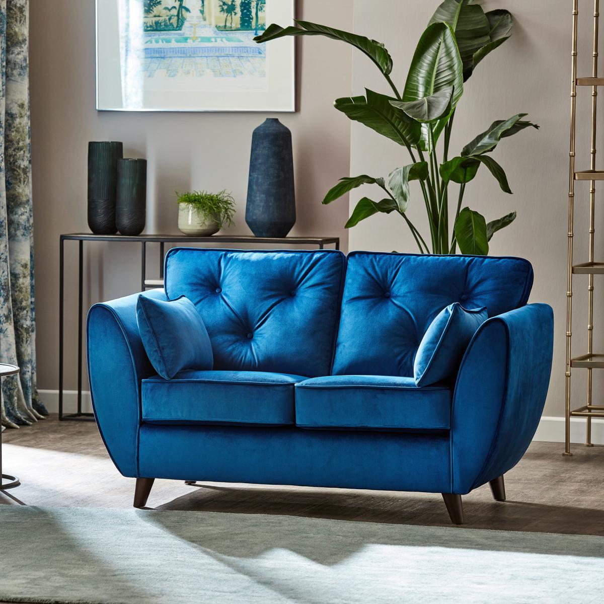 Dalston Velvet 2 Seater Sofa Marine (Blue) – image 2