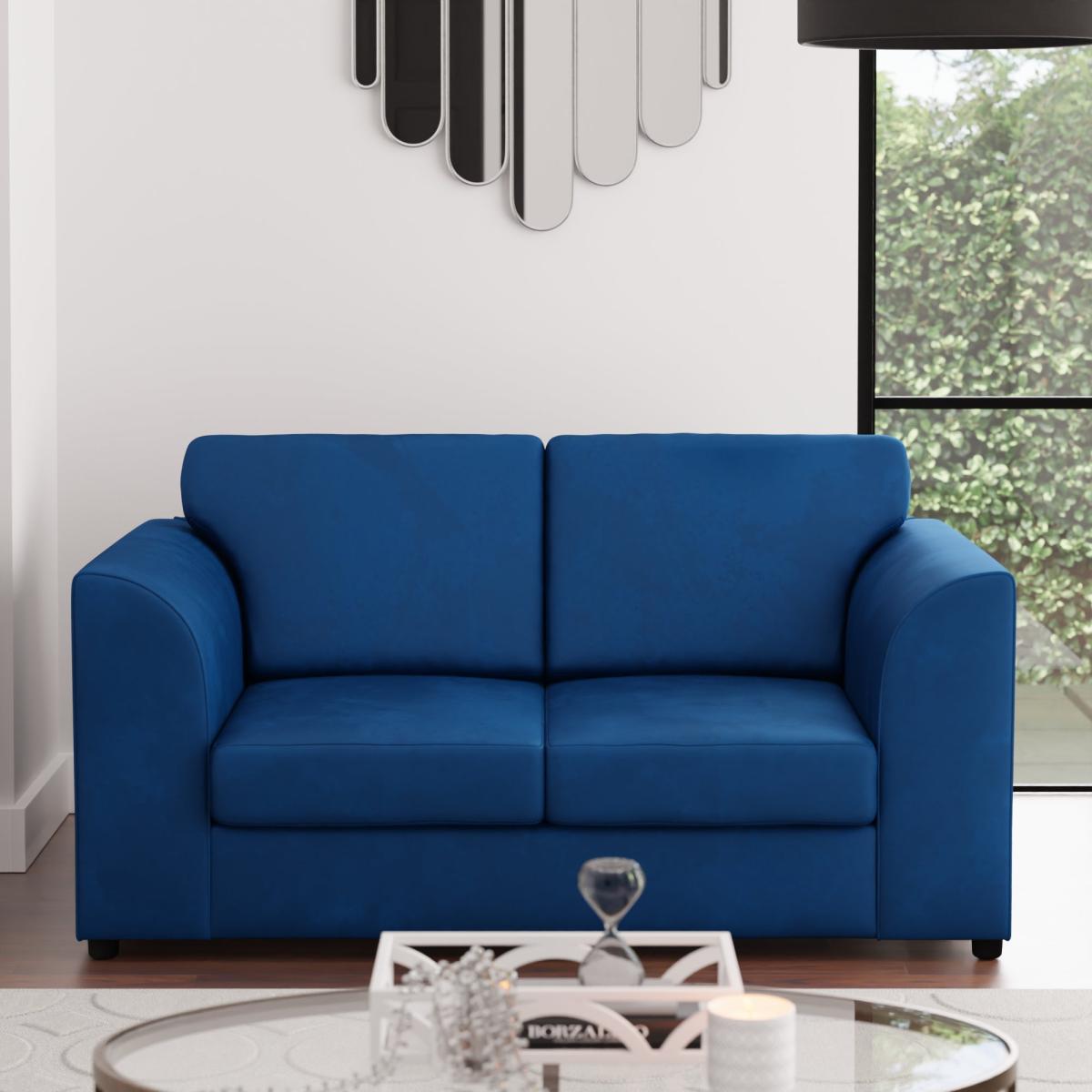 Blake Soft Velvet 2 Seater Sofa Royal Blue – image 1