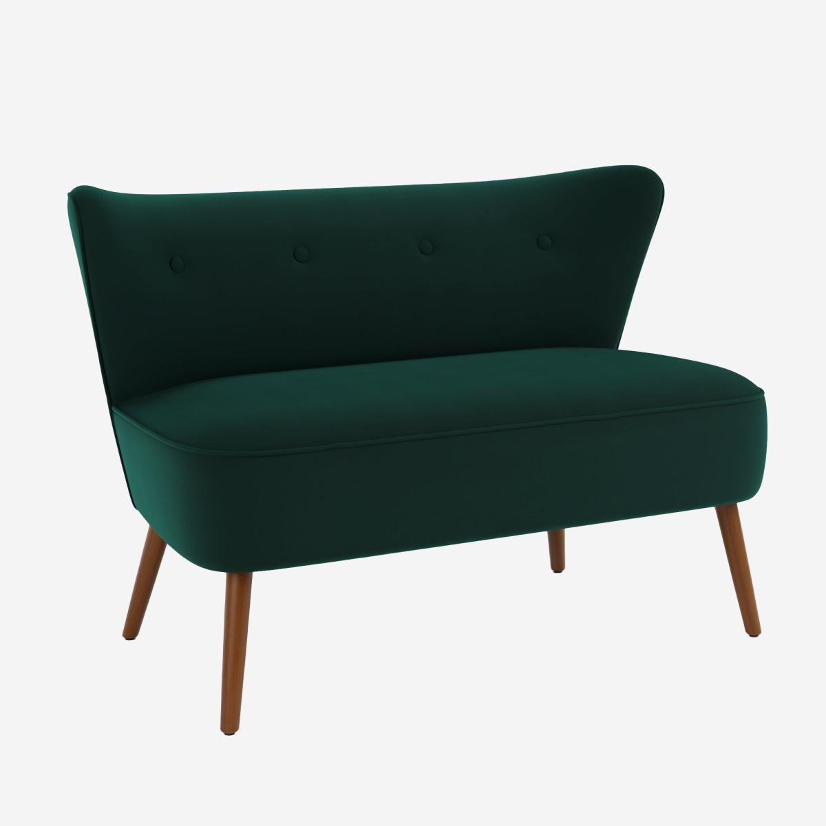 Eliza Velvet 2 Seater Compact Sofa Bottle (Green) – image 2