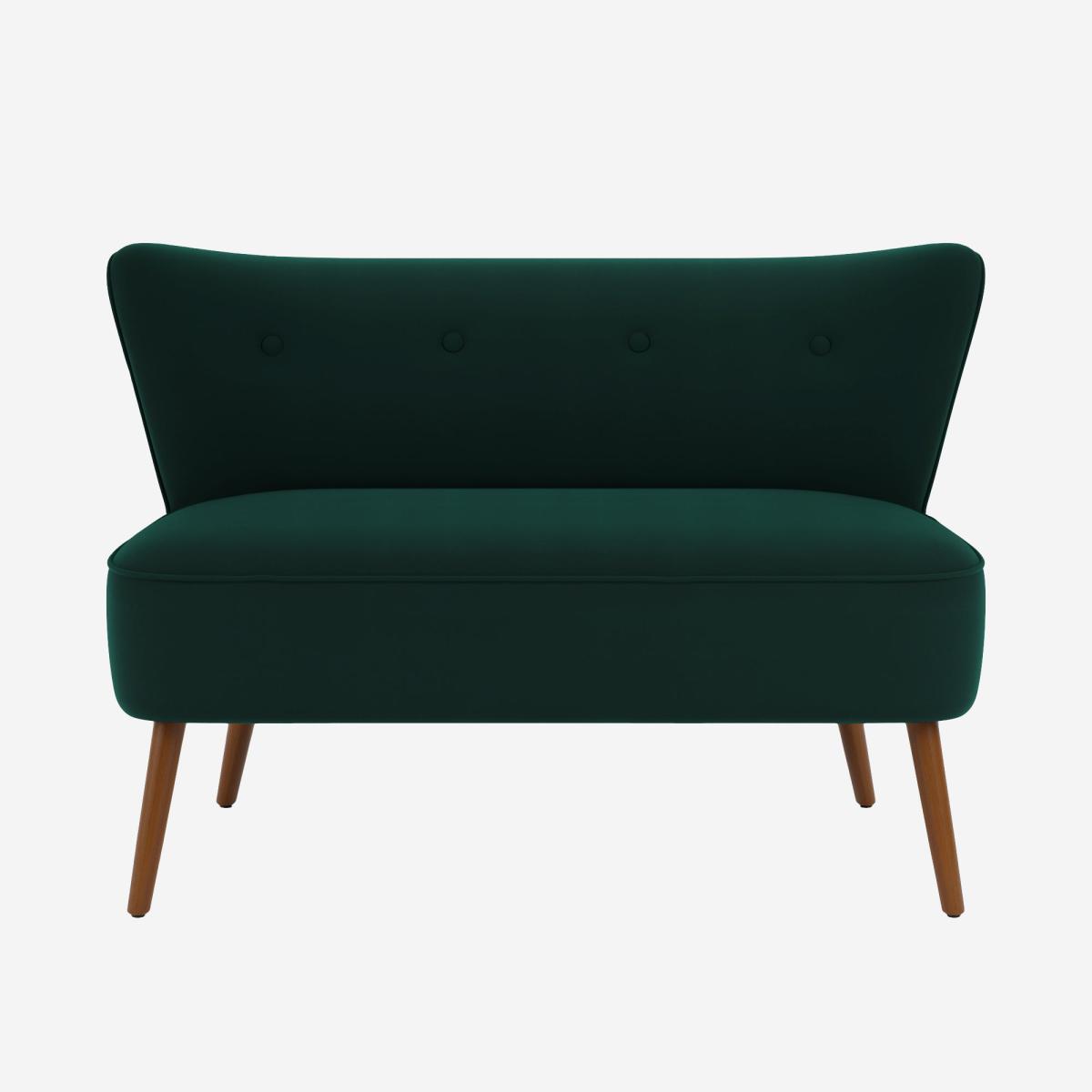 Eliza Velvet 2 Seater Compact Sofa Bottle (Green) – image 3