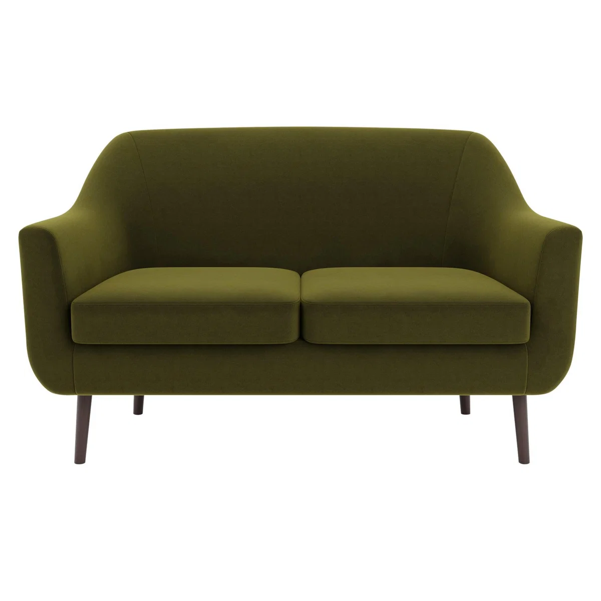 Eddie Velvet 2 Seater Compact Tub Sofa Olive (Green) – image 2