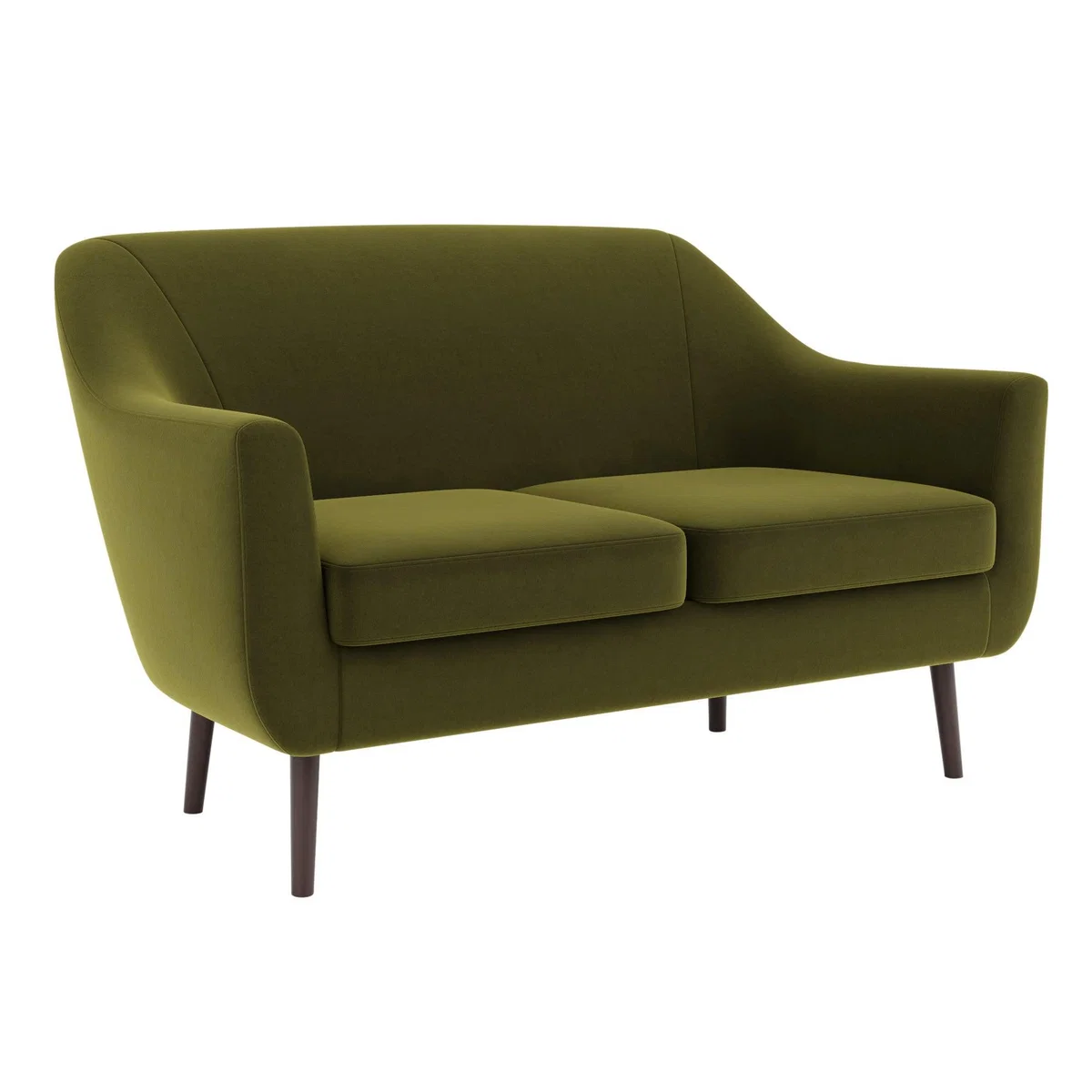 Eddie Velvet 2 Seater Compact Tub Sofa Olive (Green) – image 3