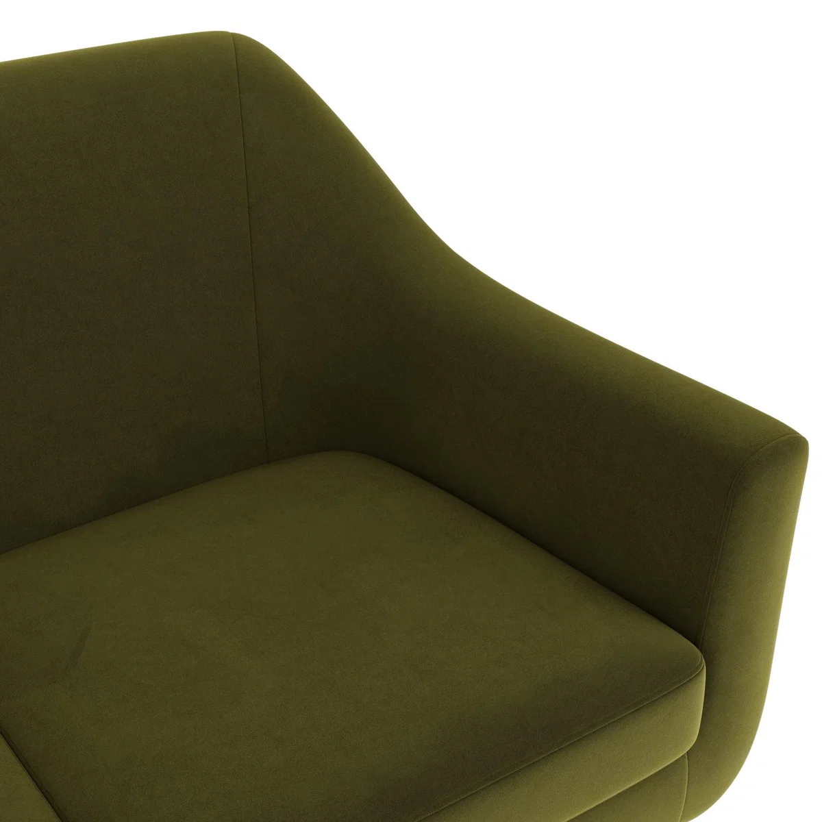 Eddie Velvet 2 Seater Compact Tub Sofa Olive (Green) – image 6