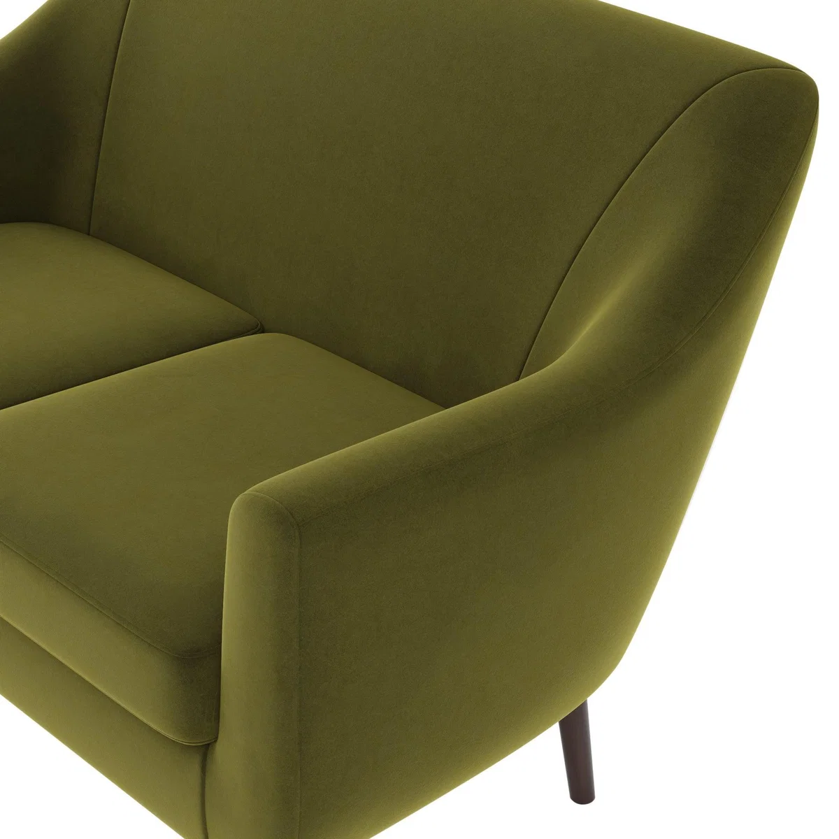 Eddie Velvet 2 Seater Compact Tub Sofa Olive (Green) – image 7