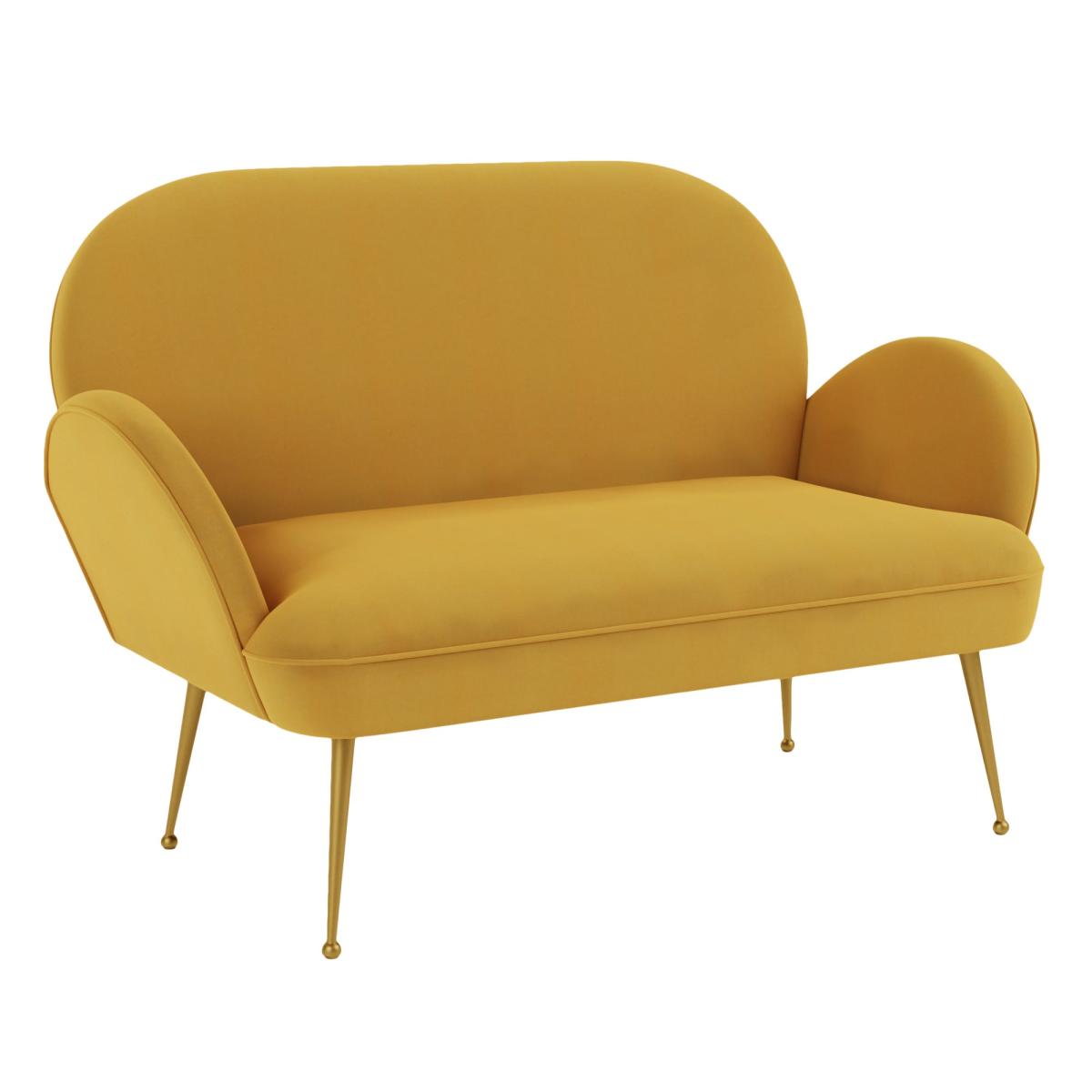 Kit Velvet 2 Seater Sofa Old Gold – image 2