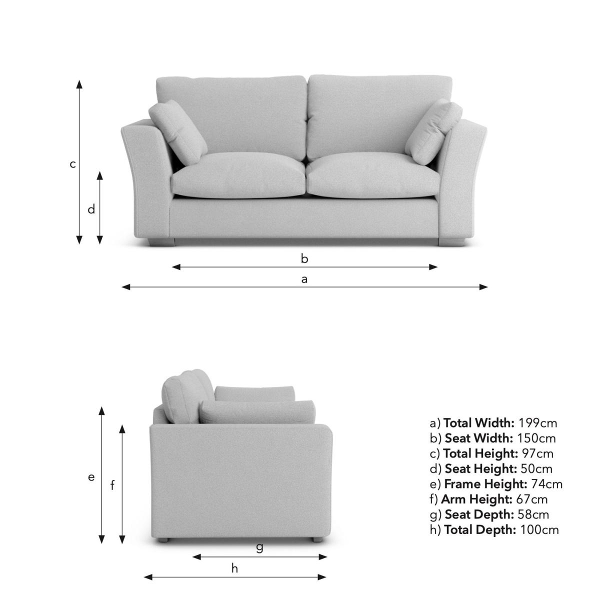Blakeney 2 Seater Sofa Tonal Weave Silver – image 9