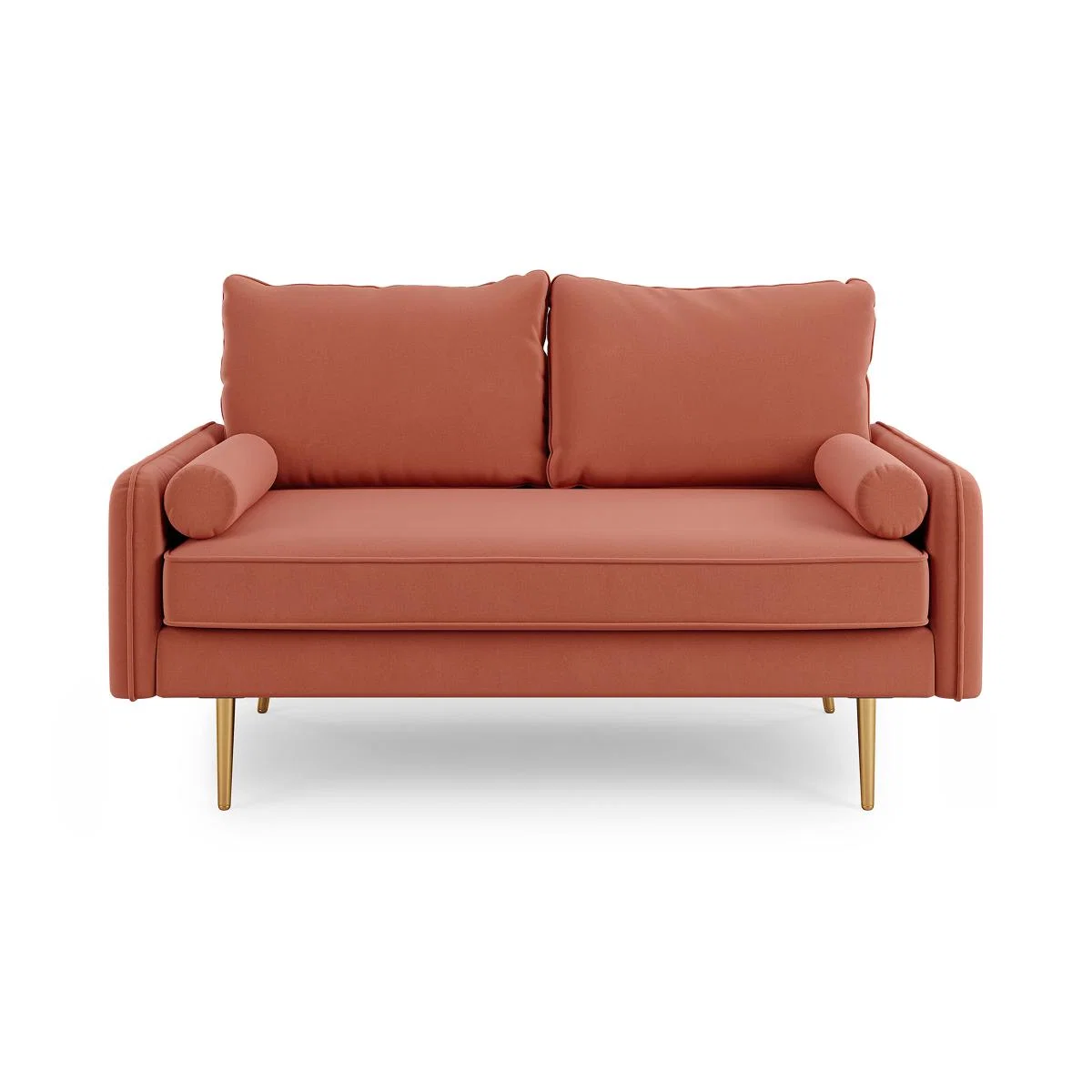 Cassie Velvet 2 Seater Sofa Apricot – image 5