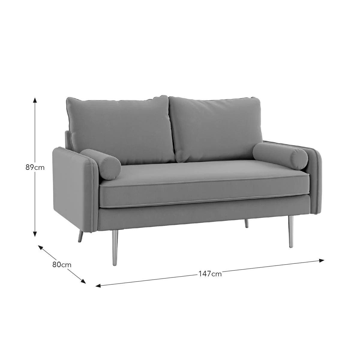 Cassie Velvet 2 Seater Sofa Apricot – image 7