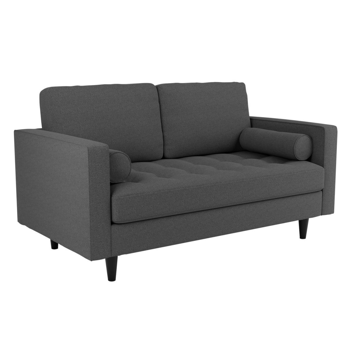 Zoe Flat Weave 2 Seater Sofa Charcoal – image 3