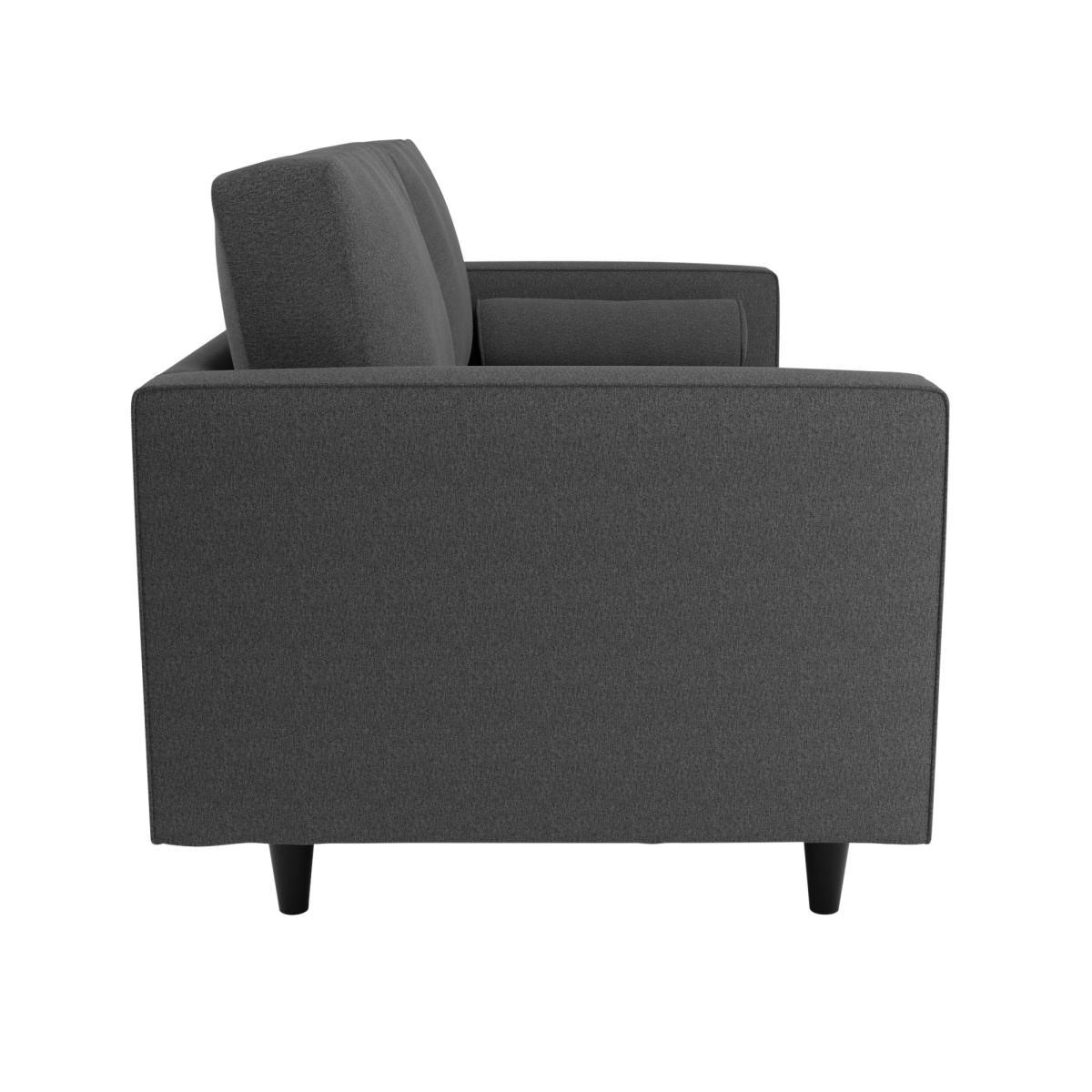 Zoe Flat Weave 2 Seater Sofa Charcoal – image 4