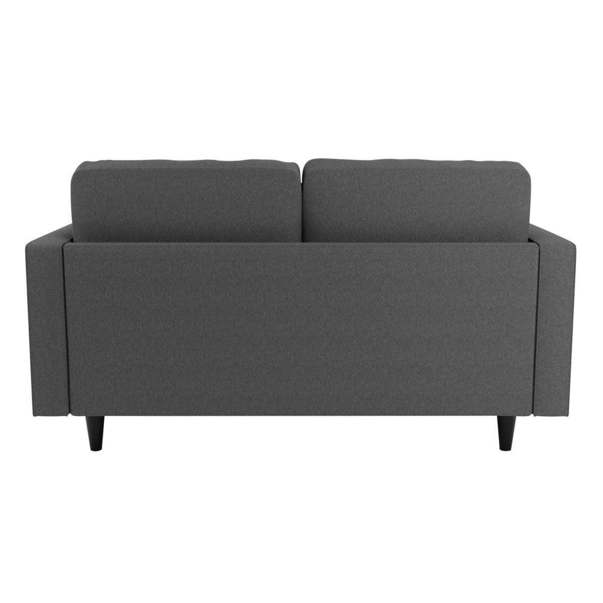Zoe Flat Weave 2 Seater Sofa Charcoal – image 5