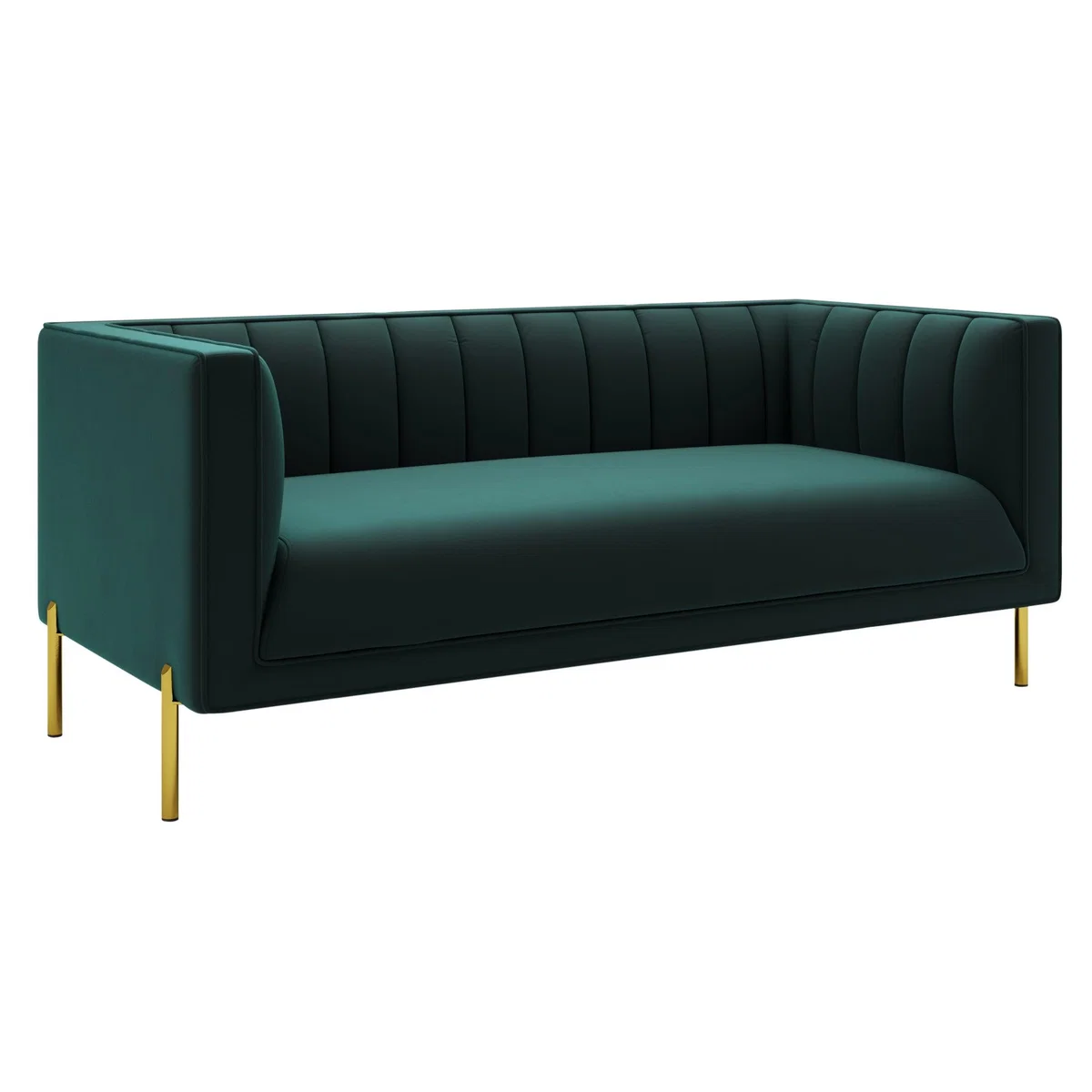 Bellamy Luxe Velvet 2 Seater Sofa Green – image 2