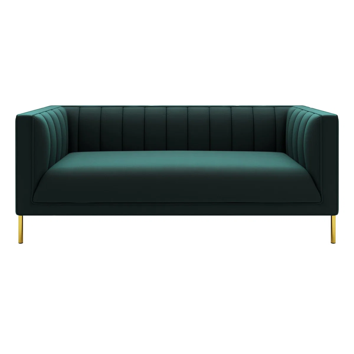 Bellamy Luxe Velvet 2 Seater Sofa Green – image 3