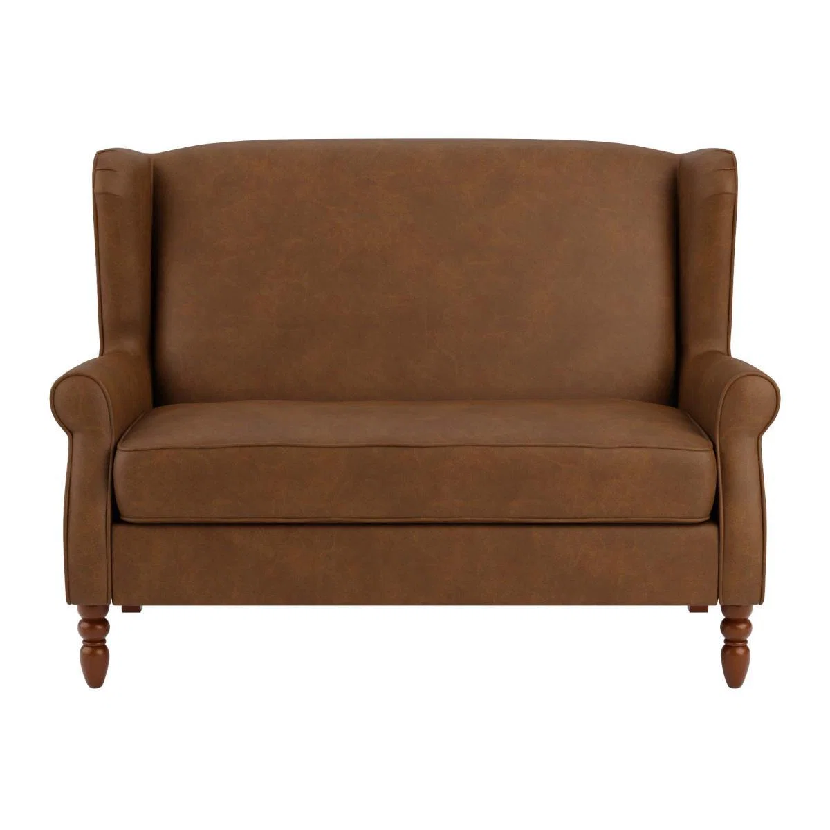 Oswald Mocha Faux Leather Compact 2 Seater Sofa Mocha – image 3