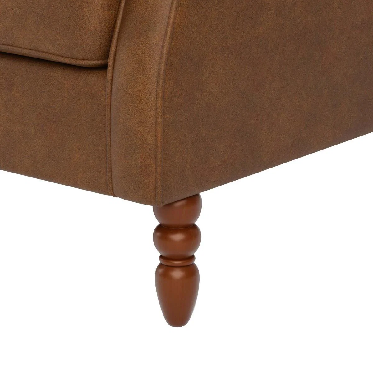 Oswald Mocha Faux Leather Compact 2 Seater Sofa Mocha – image 6