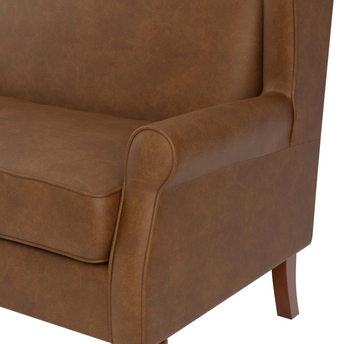 Oswald Mocha Faux Leather Compact 2 Seater Sofa Mocha – image 7