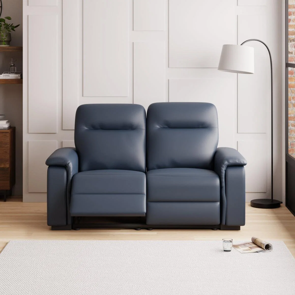 Bianca Electric Reclining 2 Seater Sofa Navy – image 2