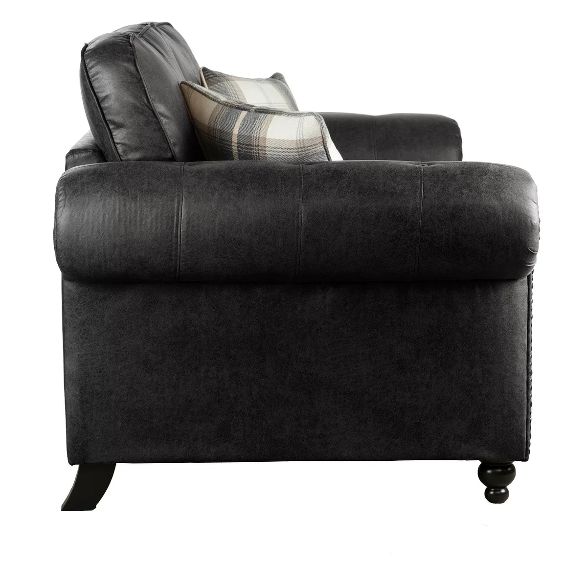 Oakland Faux Leather 2 Seater Sofa Black – image 3