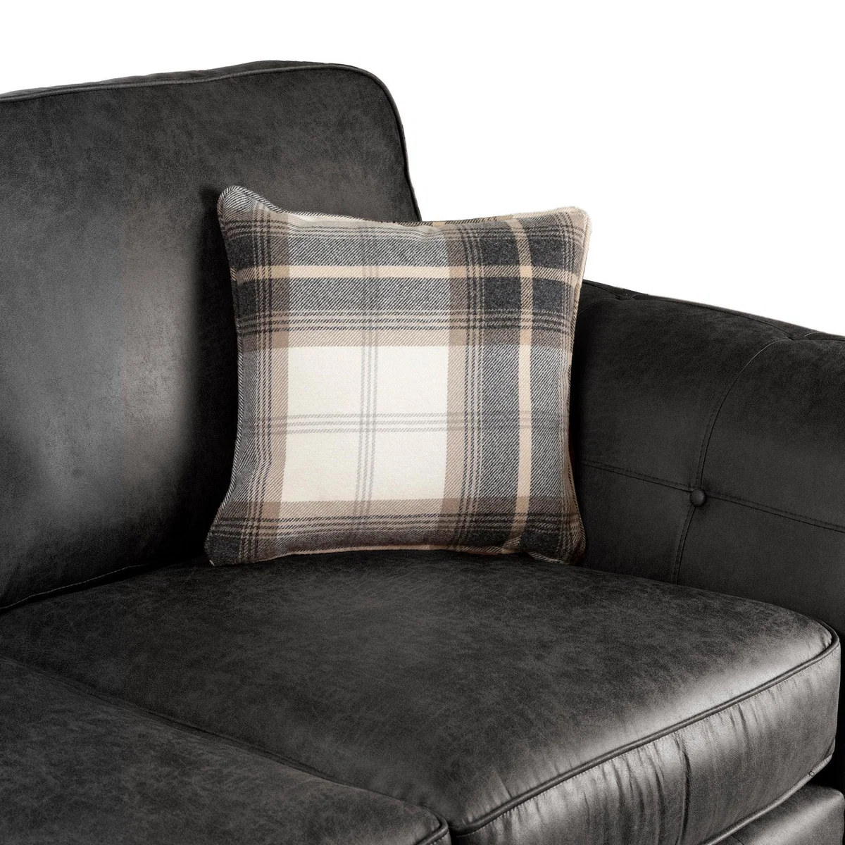 Oakland Faux Leather 2 Seater Sofa Black – image 5