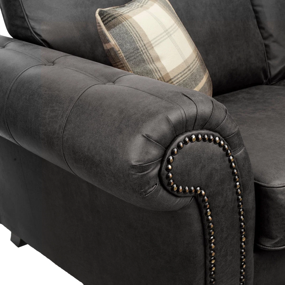 Oakland Faux Leather 2 Seater Sofa Black – image 6