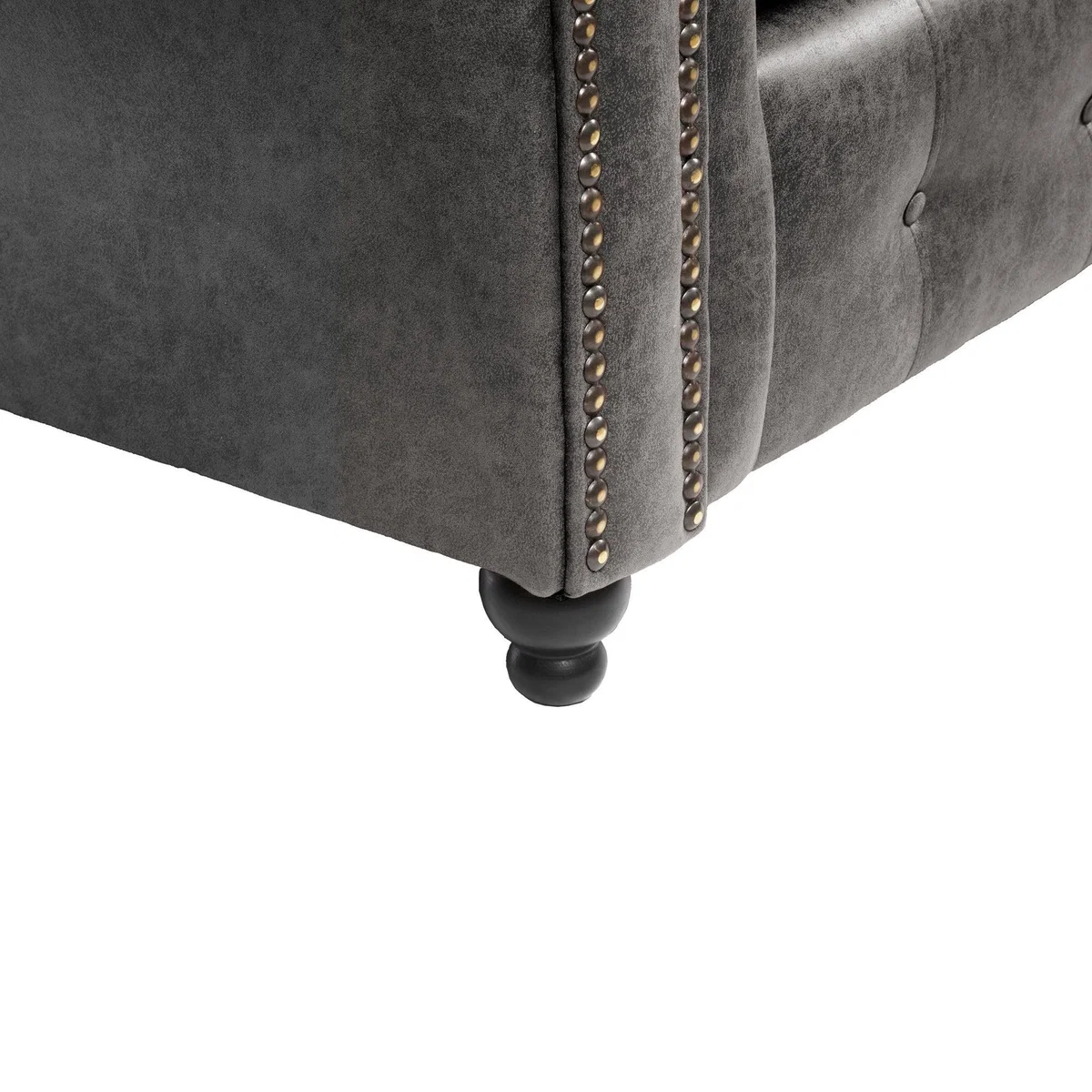 Oakland Faux Leather 2 Seater Sofa Black – image 8