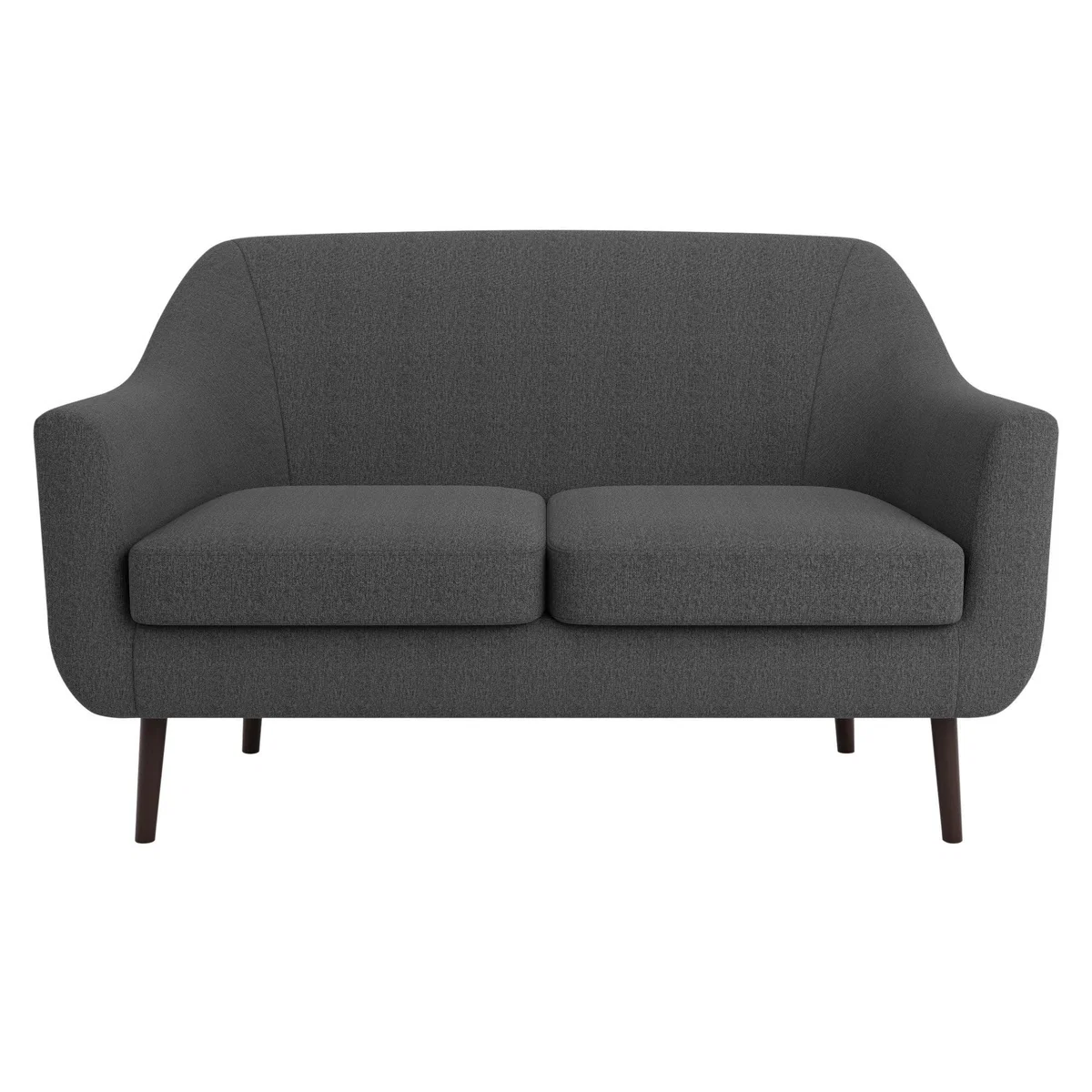 Eddie Luna Fabric 2 Seater Compact Tub Sofa Charcoal – image 2