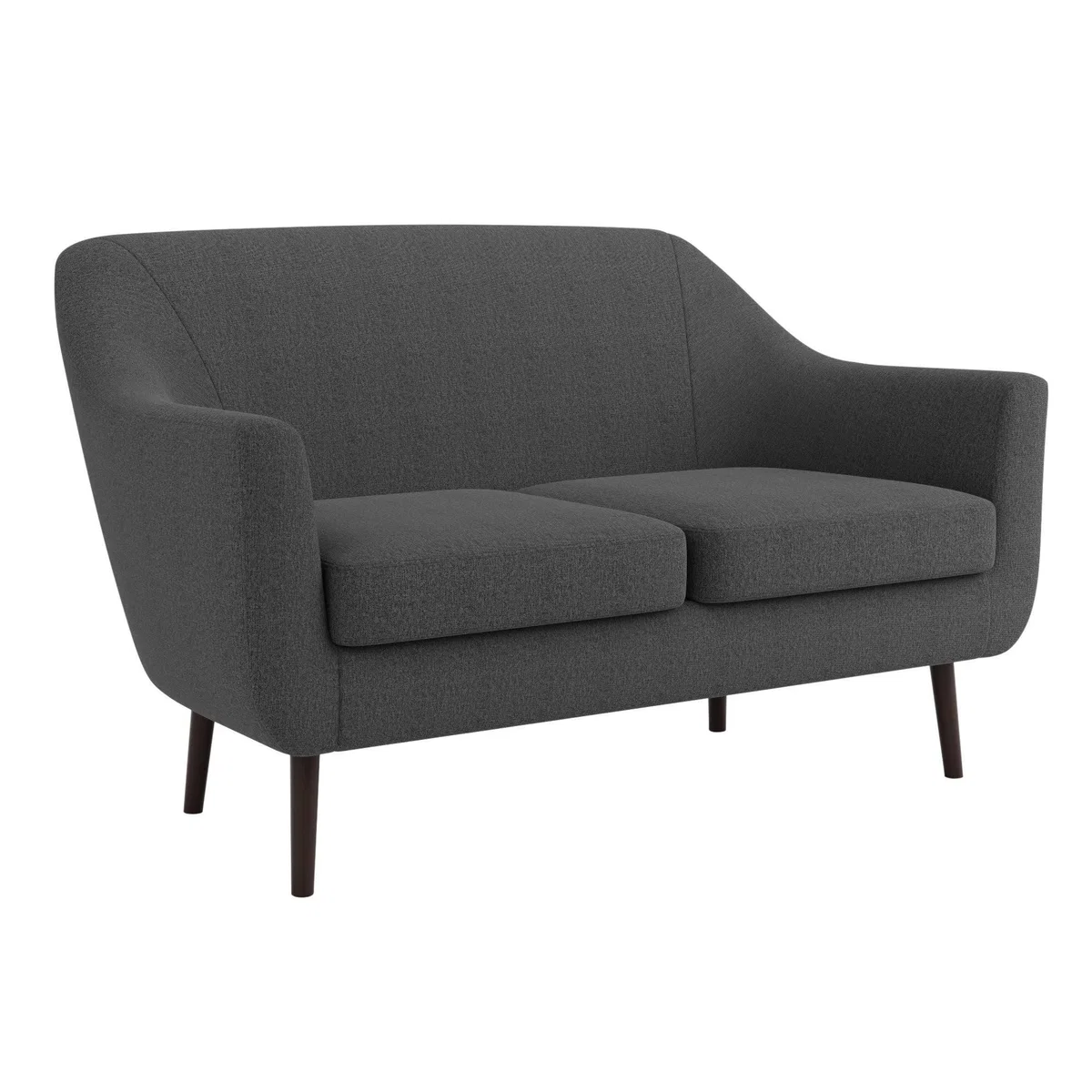 Eddie Luna Fabric 2 Seater Compact Tub Sofa Charcoal – image 3