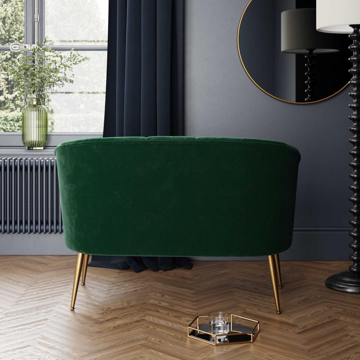 Matilda Velvet 2 Seater Sofa Velvet Bottle Green – image 4