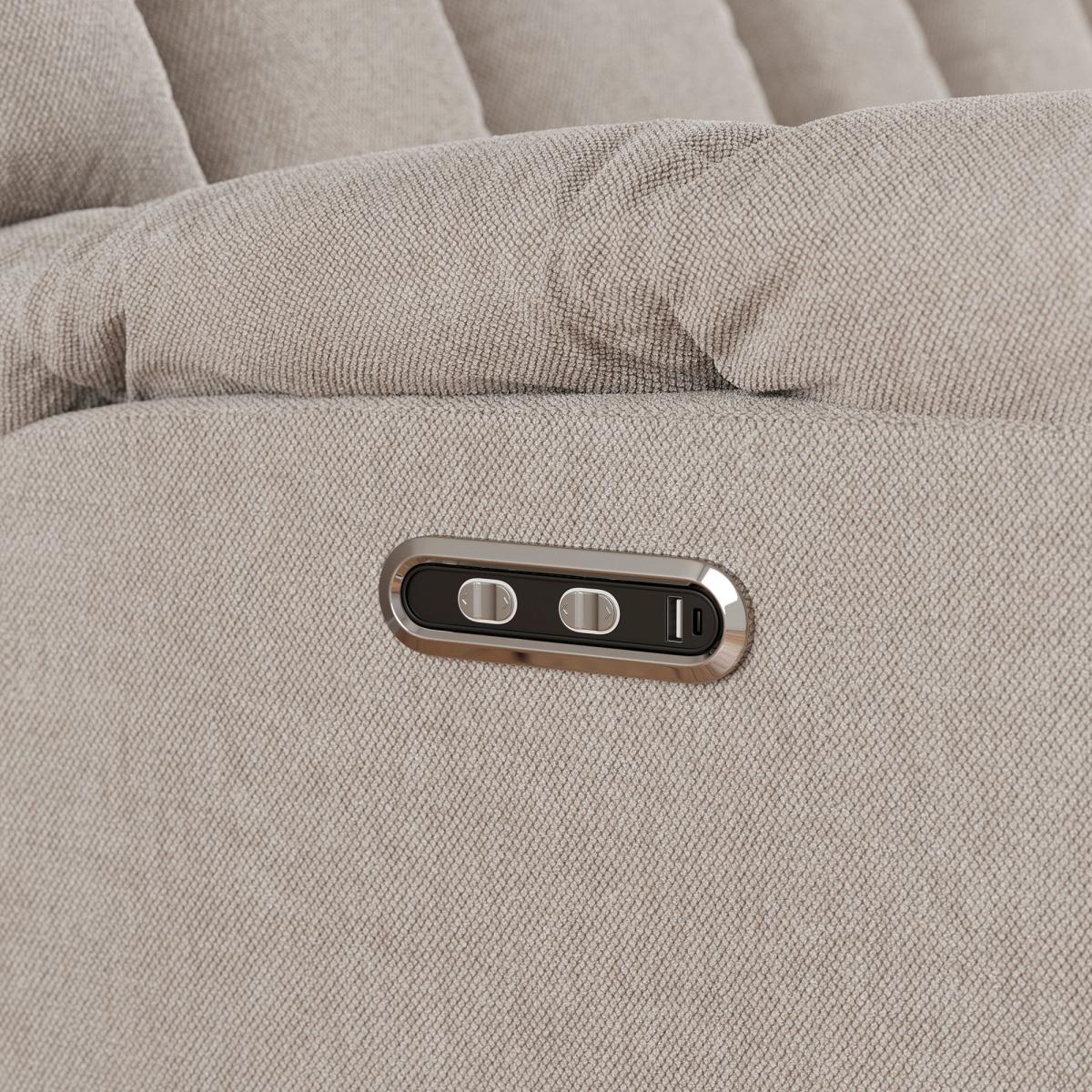 Spencer Chenille Power Recliner 2 Seater Sofa, Natural Natural – image 4