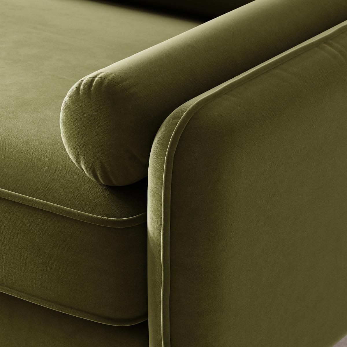 Cassie Velvet 2 Seater Sofa Olive (Green) – image 3