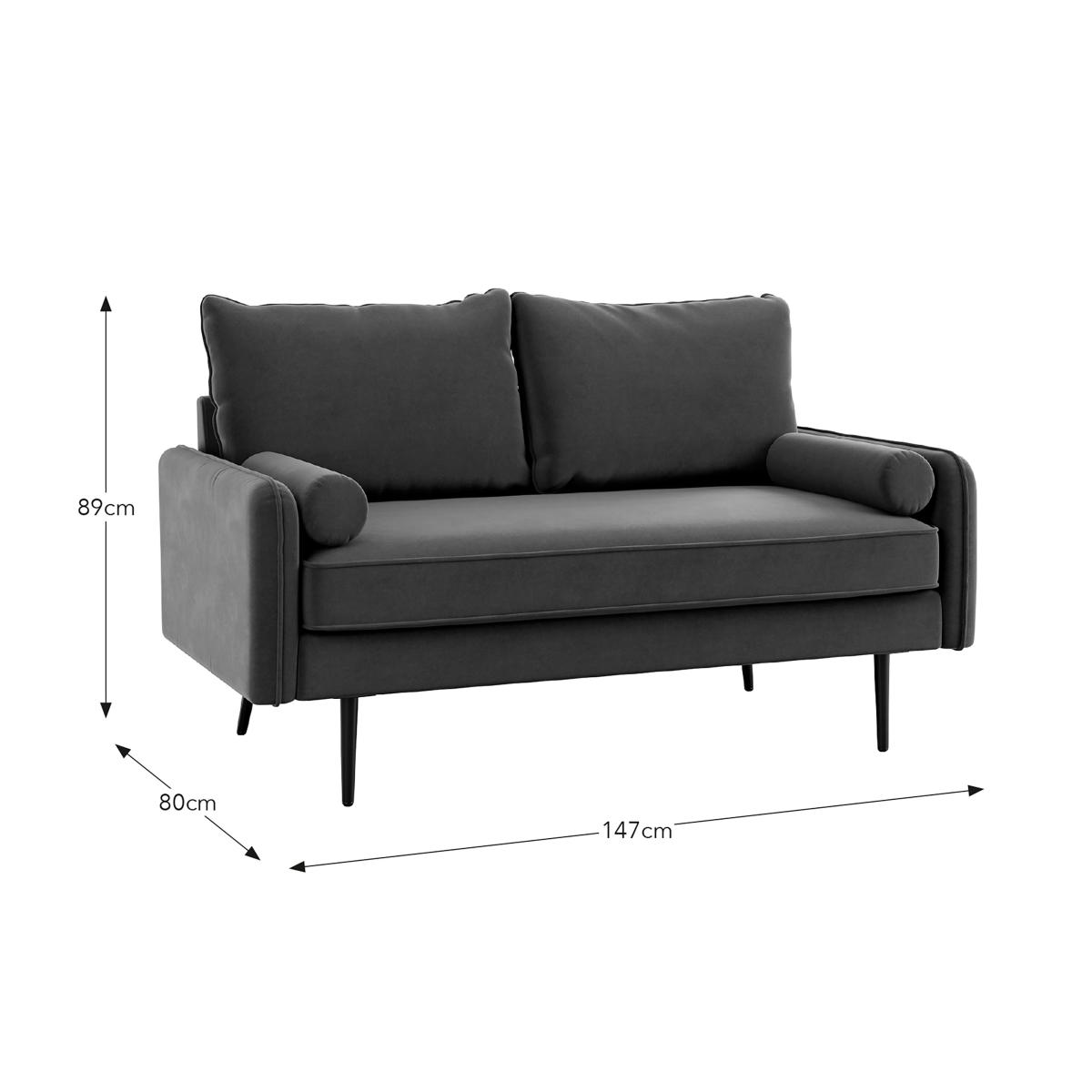 Cassie Velvet 2 Seater Sofa Olive (Green) – image 7