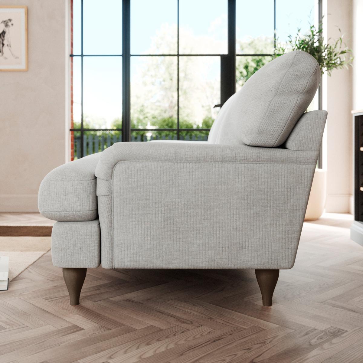 Darwin Large 2 Seater Sofa Tonal Weave Silver – image 2