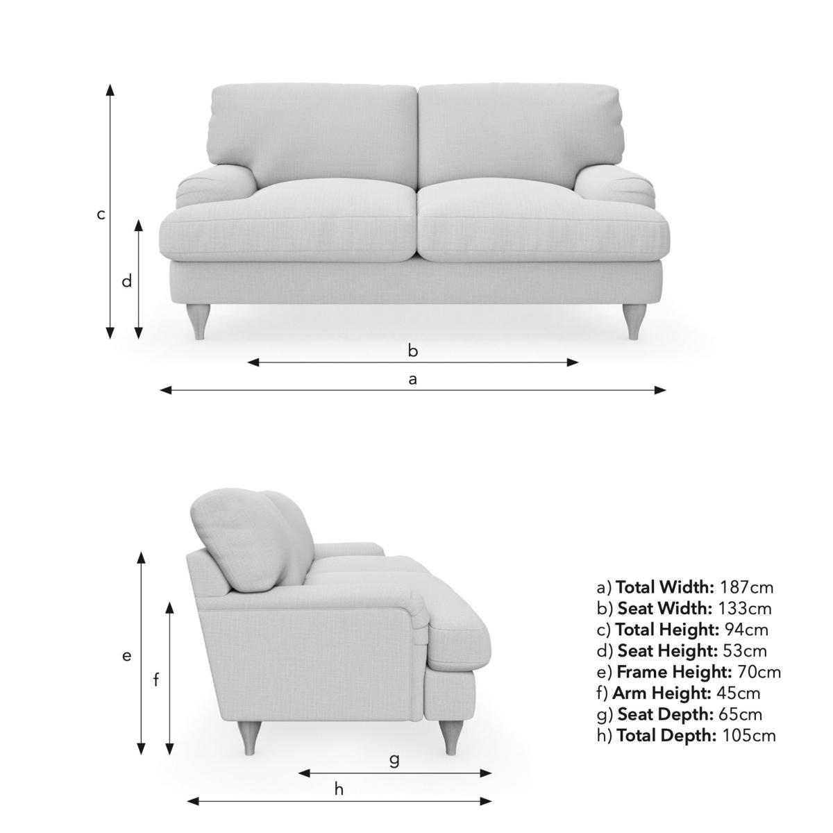 Darwin Large 2 Seater Sofa Tonal Weave Silver – image 7