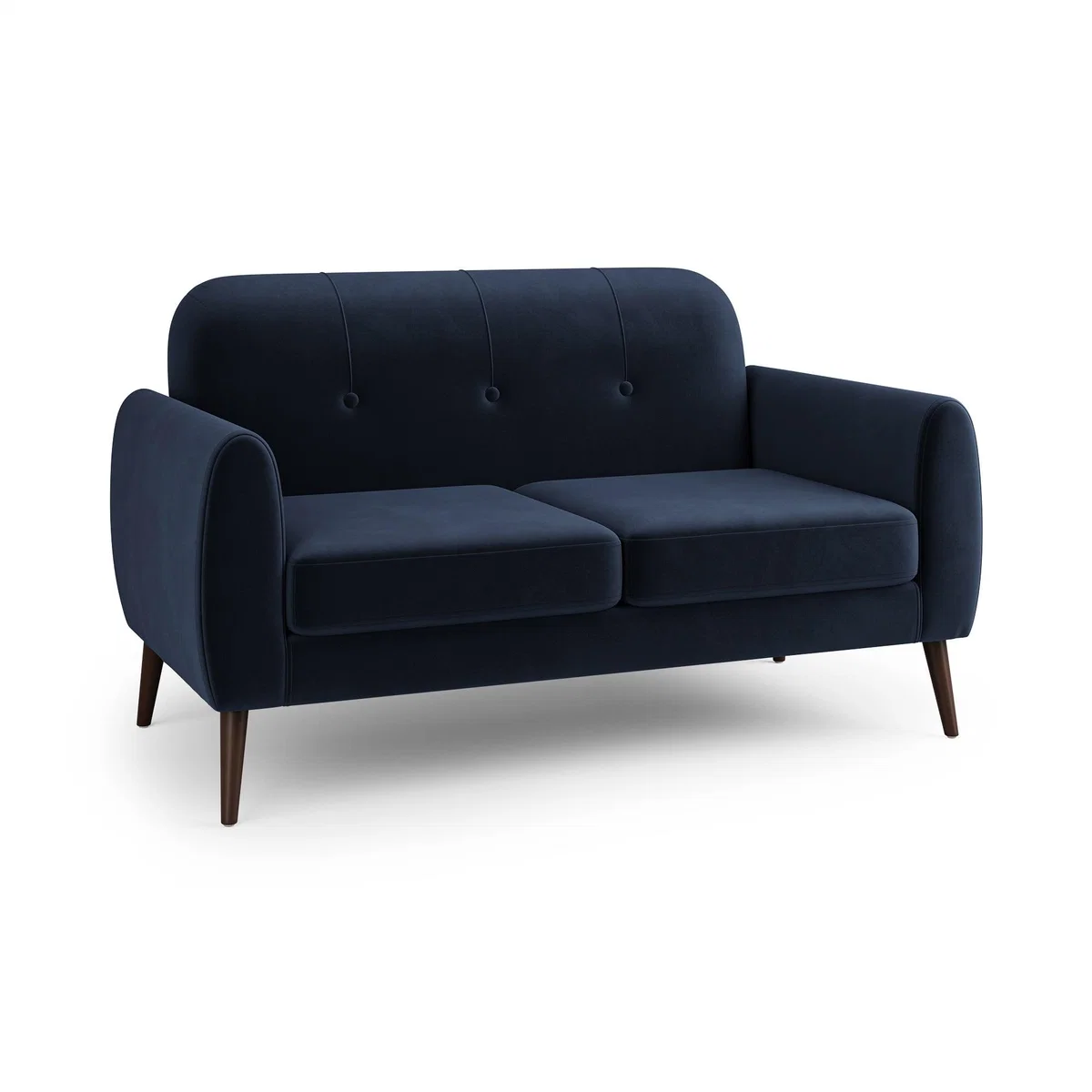 Crombie Velvet 2 Seater Sofa in a Box Luxe Navy Flatweave Dove Grey – image 3