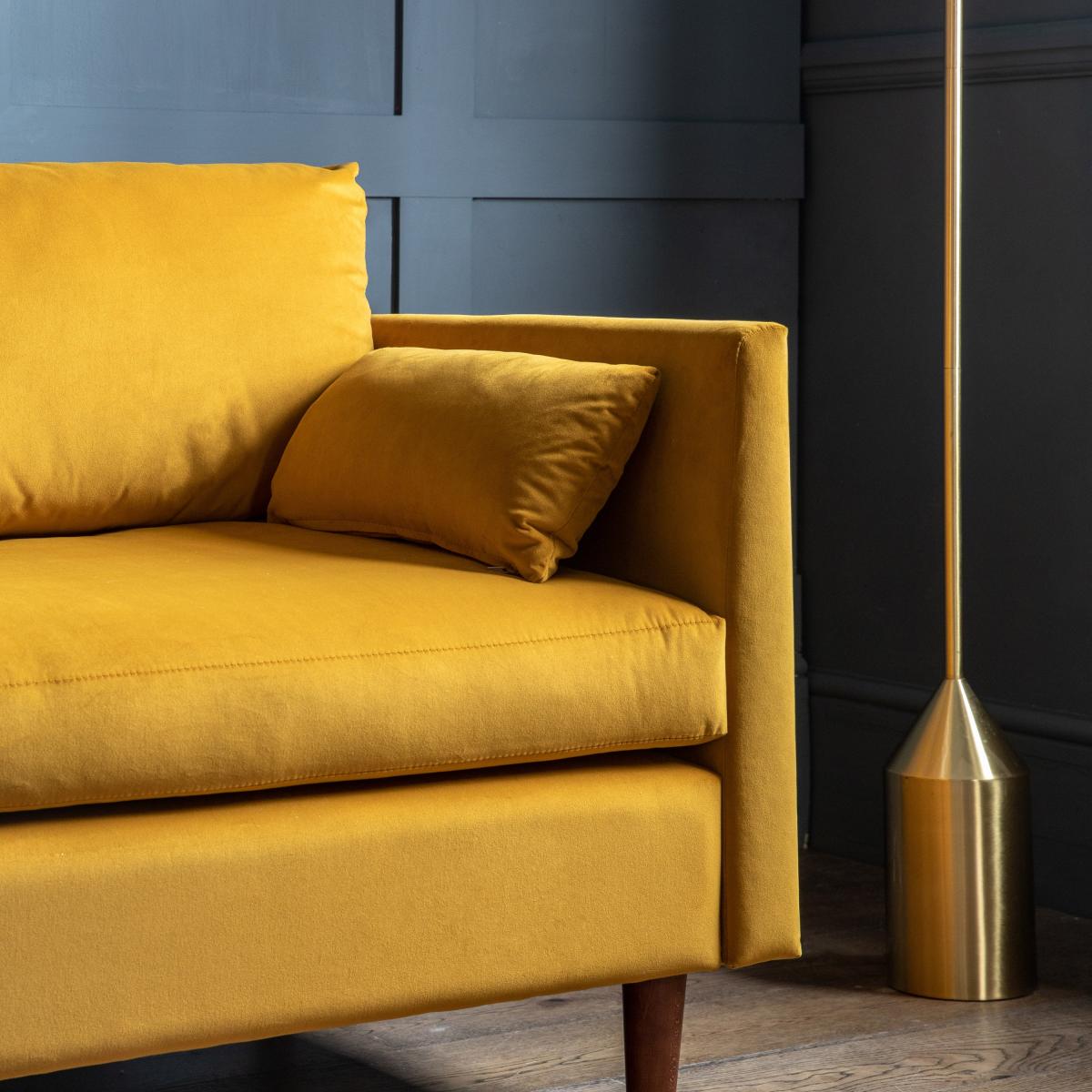Telde 2 Seater Sofa in a Box, Velvet Yellow – image 4
