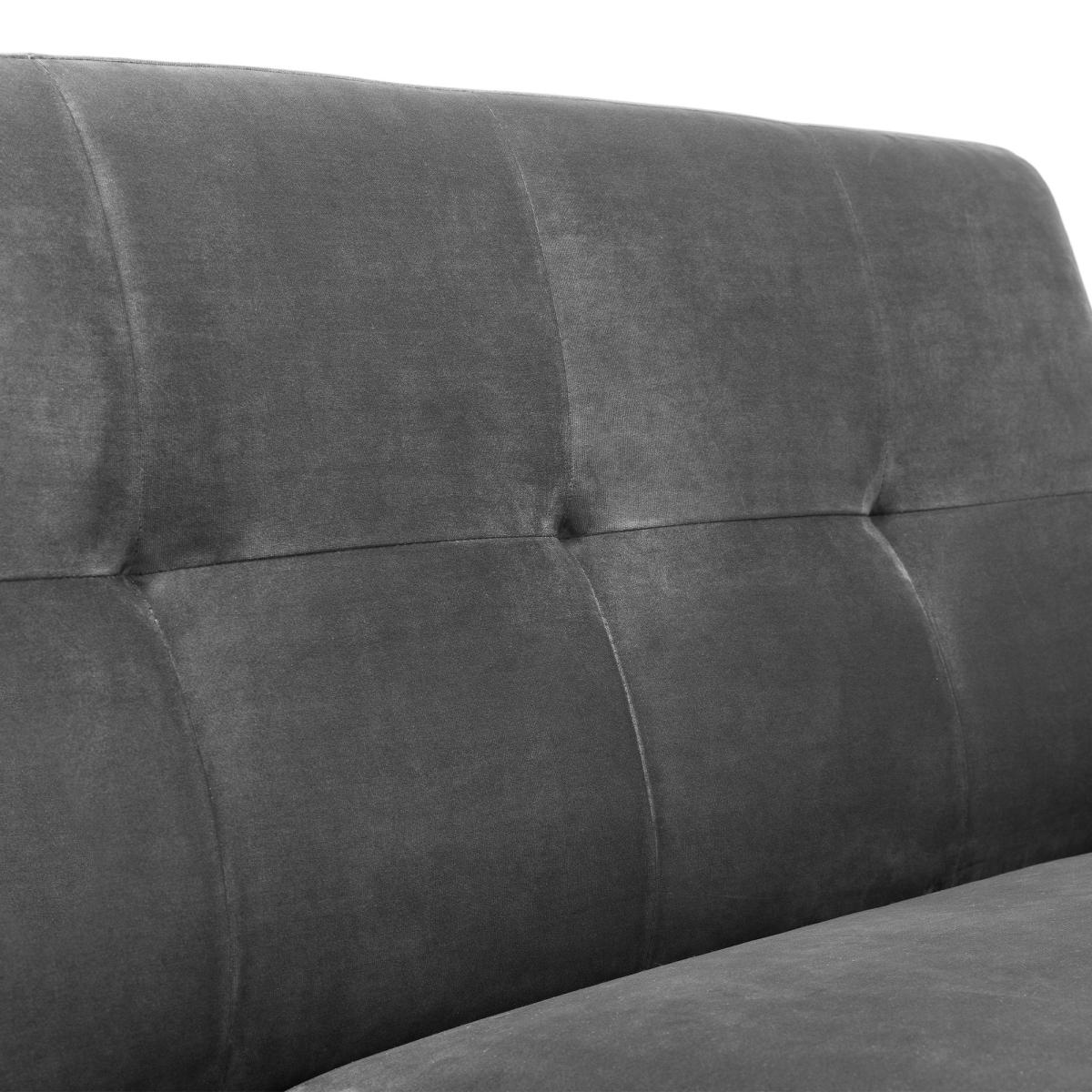 Monza Velvet Small 2 Seater Sofa Dark Grey – image 2