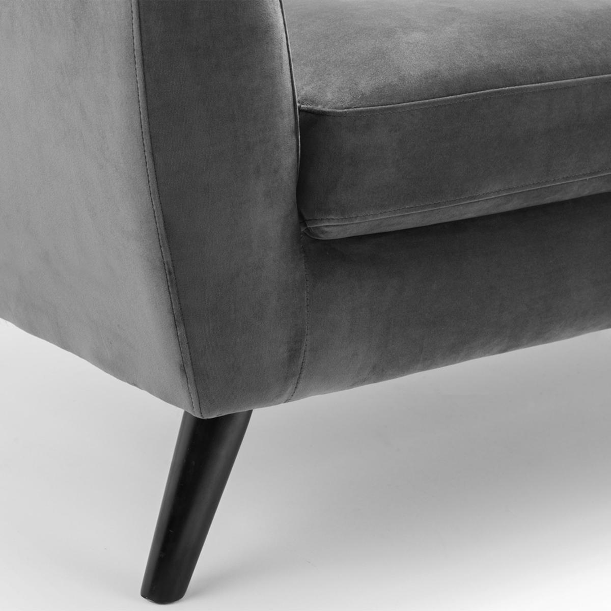 Monza Velvet Small 2 Seater Sofa Dark Grey – image 3