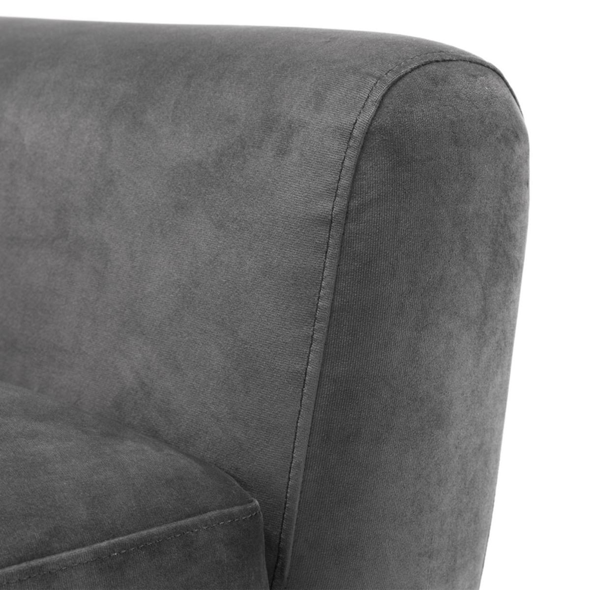 Monza Velvet Small 2 Seater Sofa Dark Grey – image 4