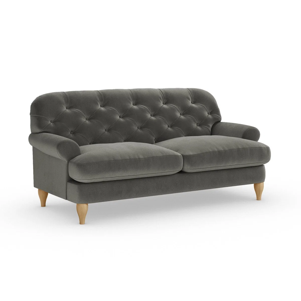 Canterbury 2 Seater Sofa Cosy Velvet Grey – image 2