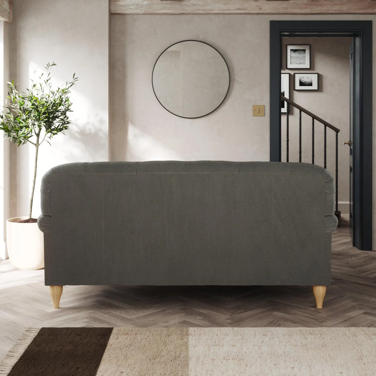 Canterbury 2 Seater Sofa Cosy Velvet Grey – image 4