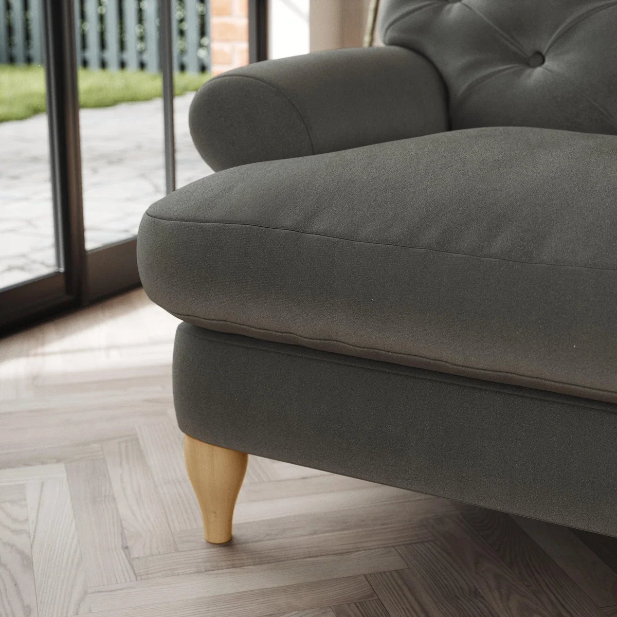 Canterbury 2 Seater Sofa Cosy Velvet Grey – image 5