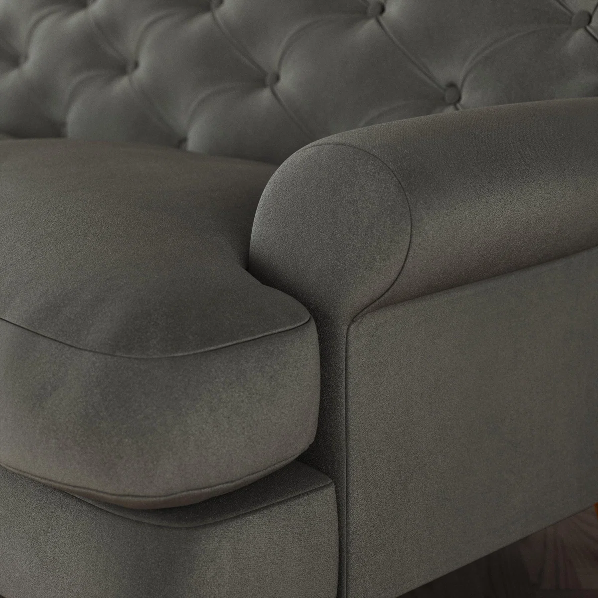 Canterbury 2 Seater Sofa Cosy Velvet Grey – image 6